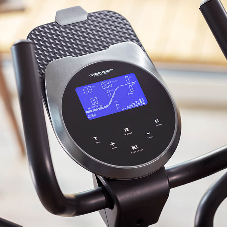 Crosstrainer-Ergometer EL 8000: Das innovative Display mit Halterung für Smartphone / Tablet